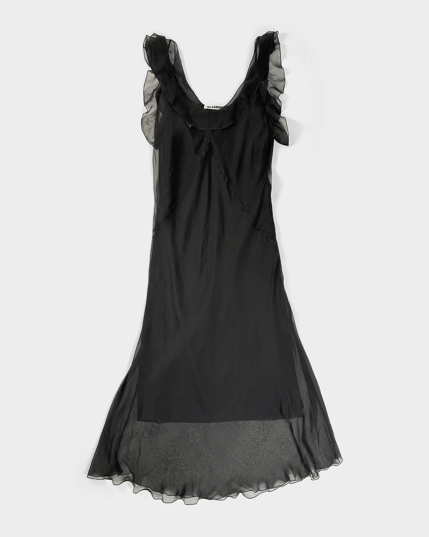 Jil Sander 2-Pieces Black Silk Dress 2000's