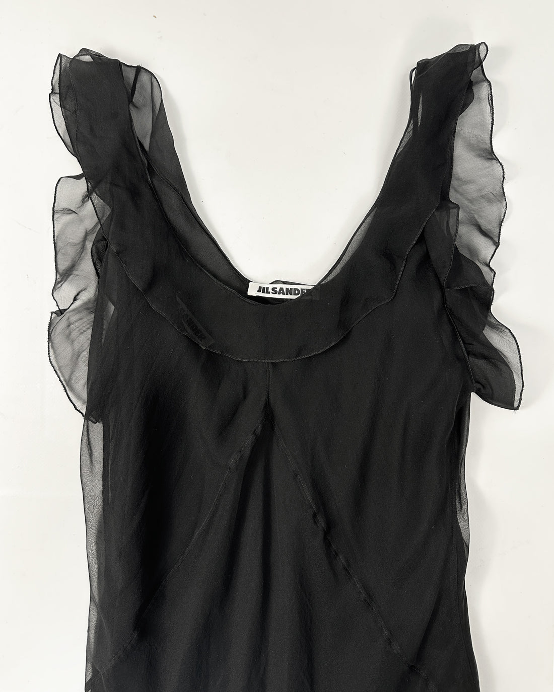 Jil Sander 2-Pieces Black Silk Dress 2000's