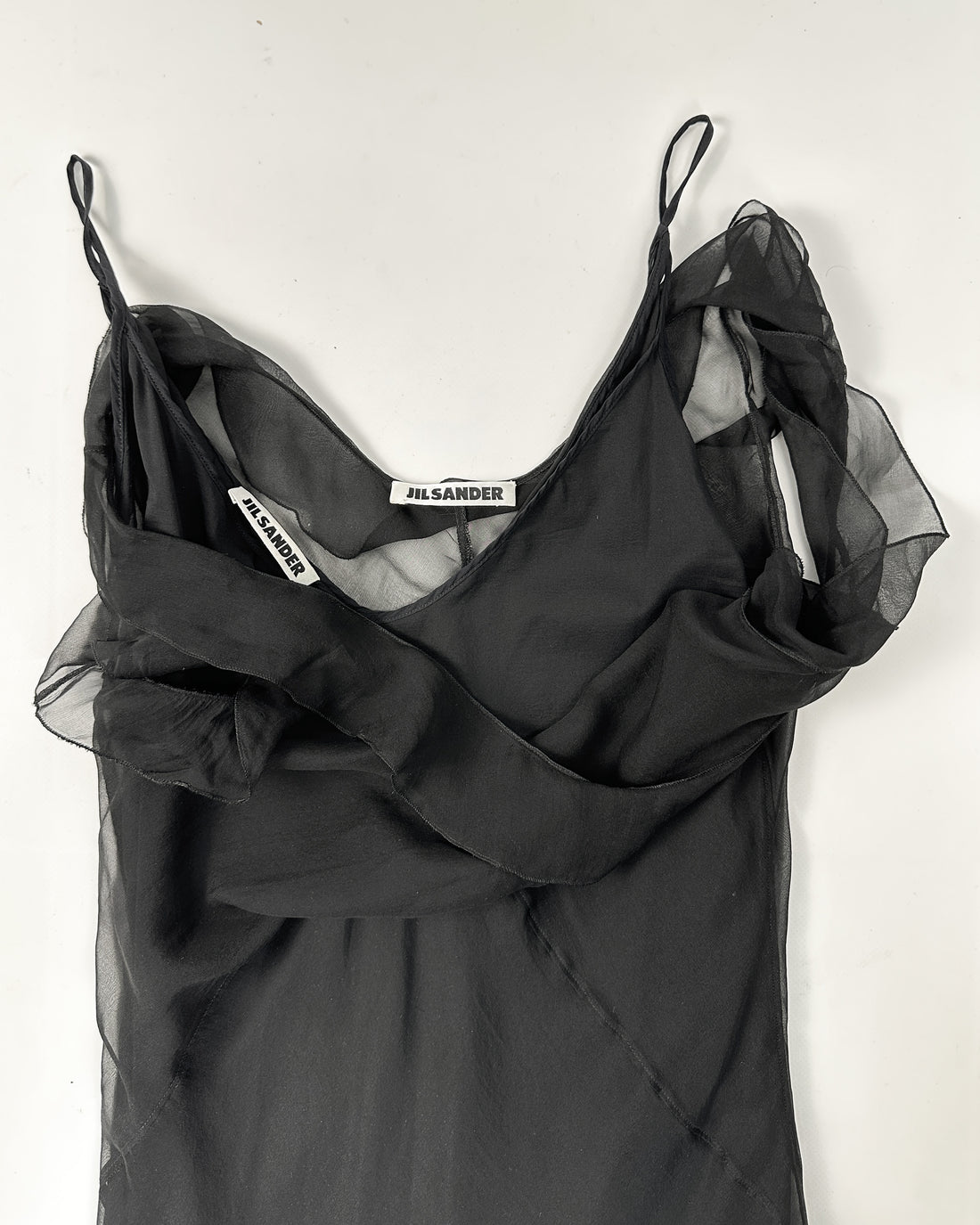 Jil Sander 2-Pieces Black Silk Dress 2000's