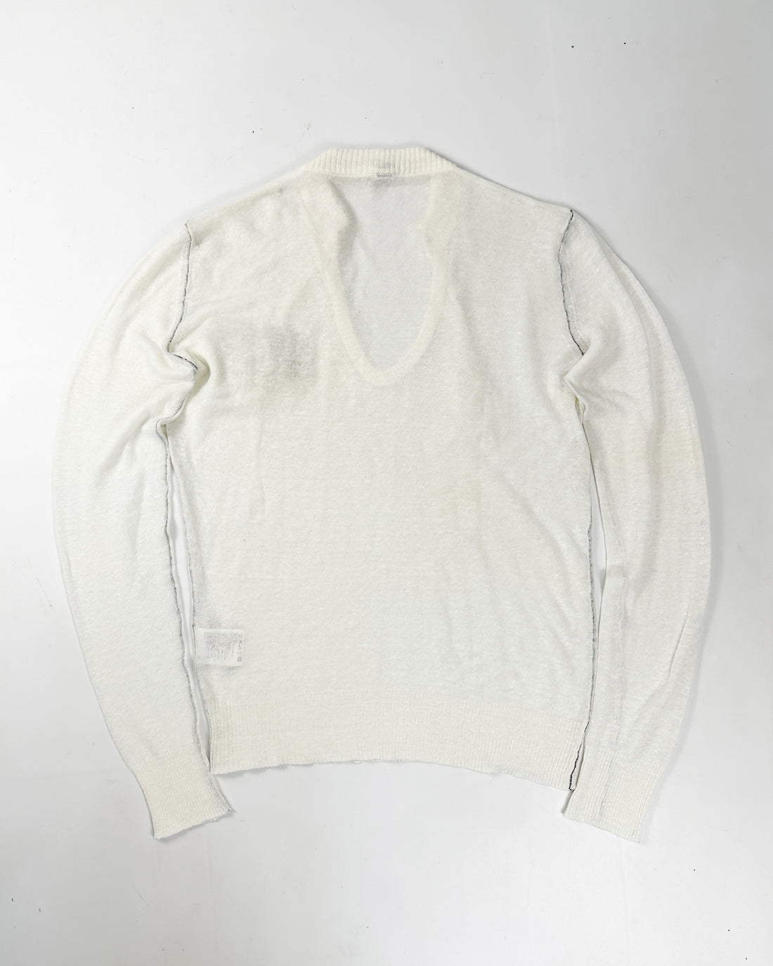 Dirk Bikkembergs White Linen Logo Top 2000's