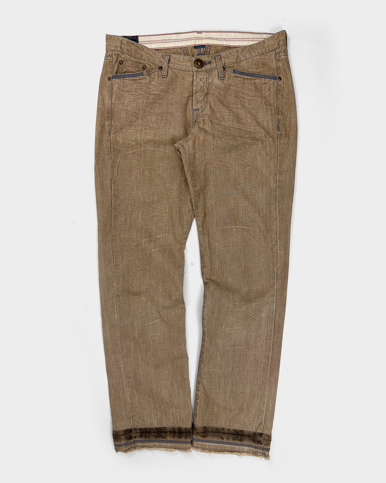 Marithé François Girbaud Beige Denim Pants 2000