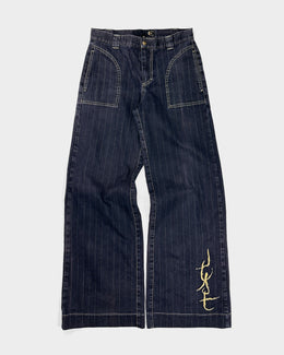 Just Cavalli Striped Denim Pants 2000's