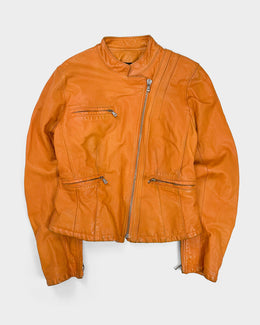Dolce & Gabbana Orange Leather Jacket 2000's
