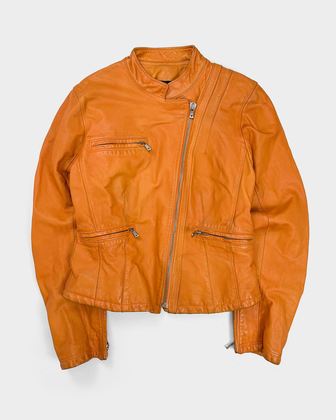 Dolce & Gabbana Orange Leather Jacket 2000's