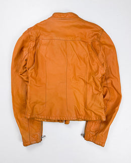 Dolce & Gabbana Orange Leather Jacket 2000's