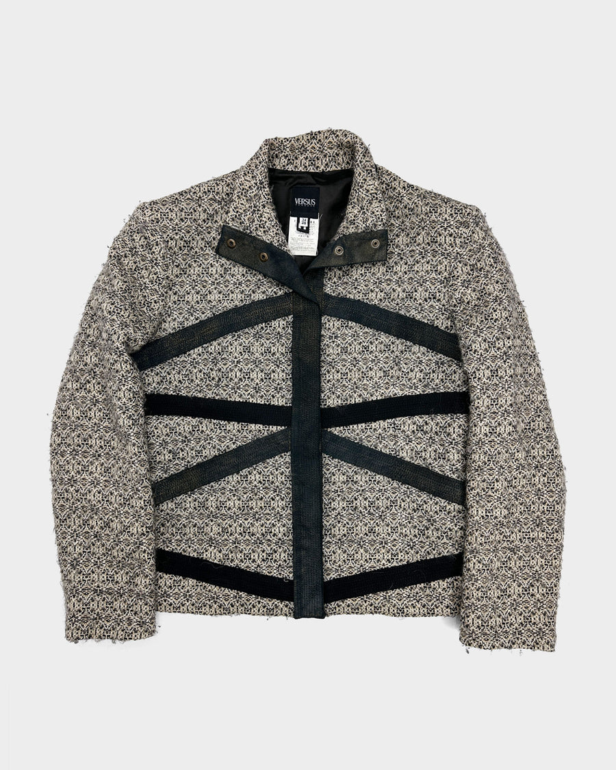 Versus Versace Alpaca + Leather Jacket 2000's