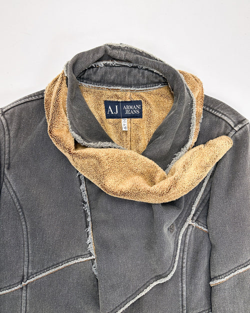 Armani 2000 年代灰色毛边夹克