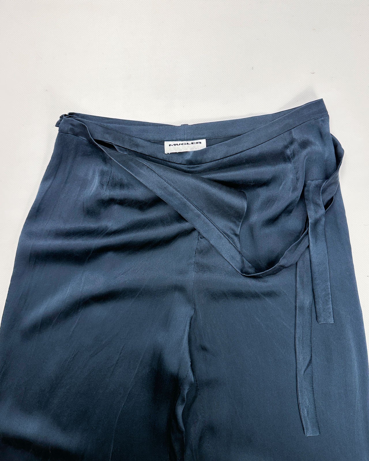 Mugler Anthracite Silk Pants 1990's