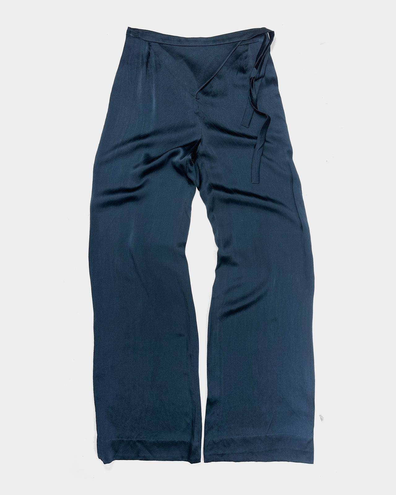 Mugler Anthracite Silk Pants 1990's