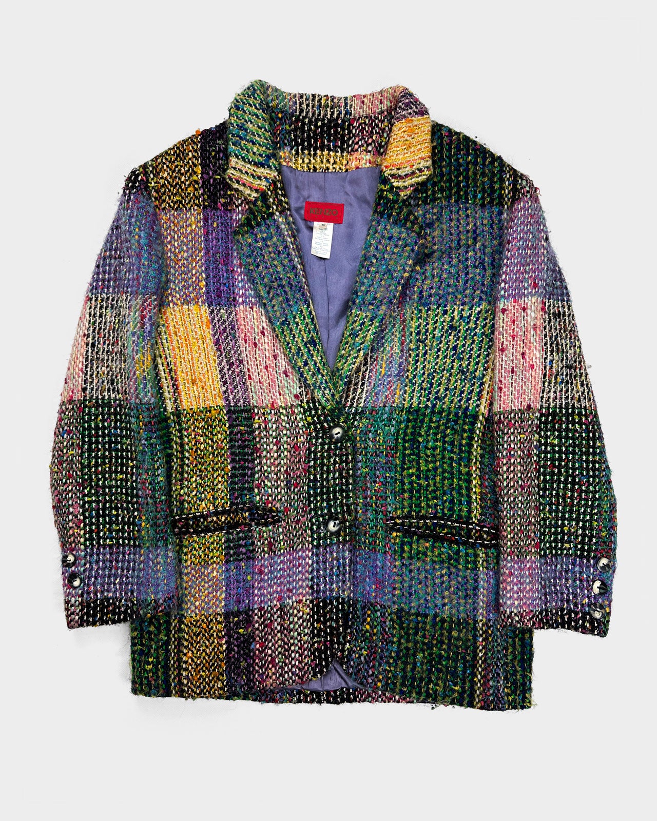 Kenzo Paris Multicolor Wool Blazer 1990's