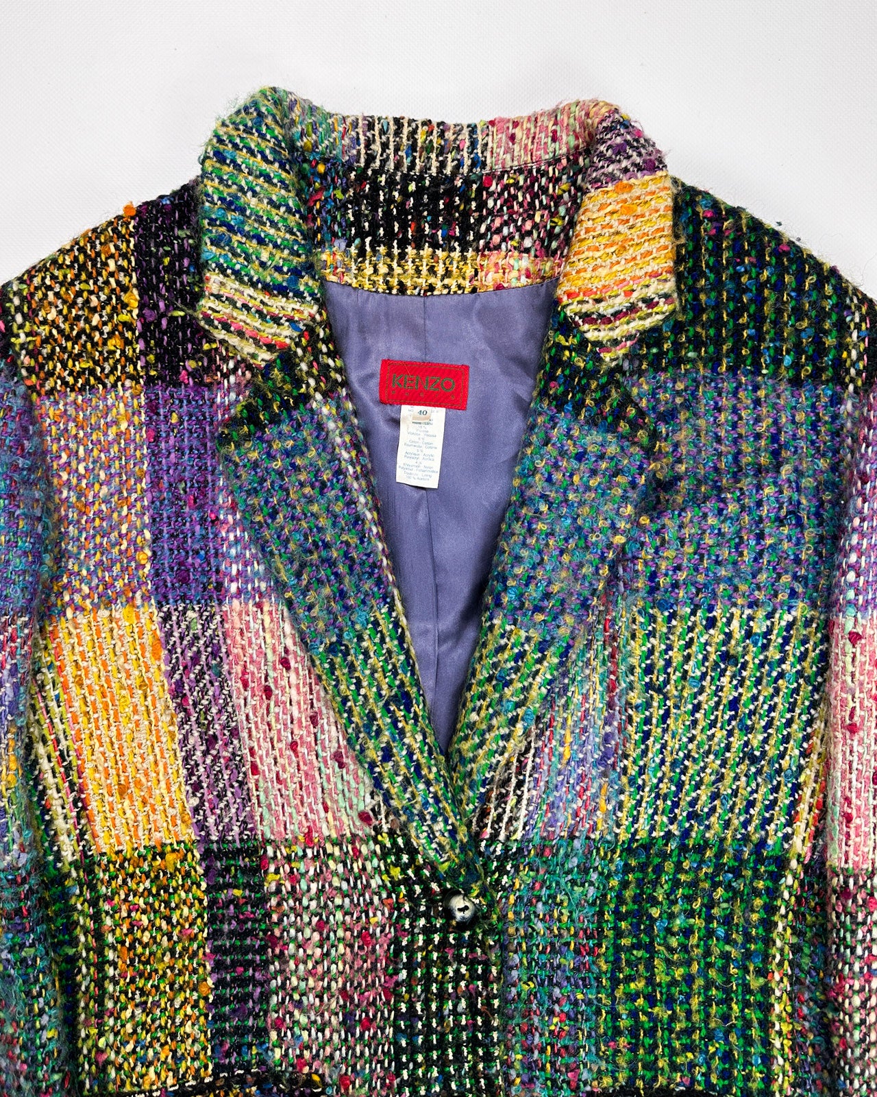 Kenzo Paris Multicolor Wool Blazer 1990's