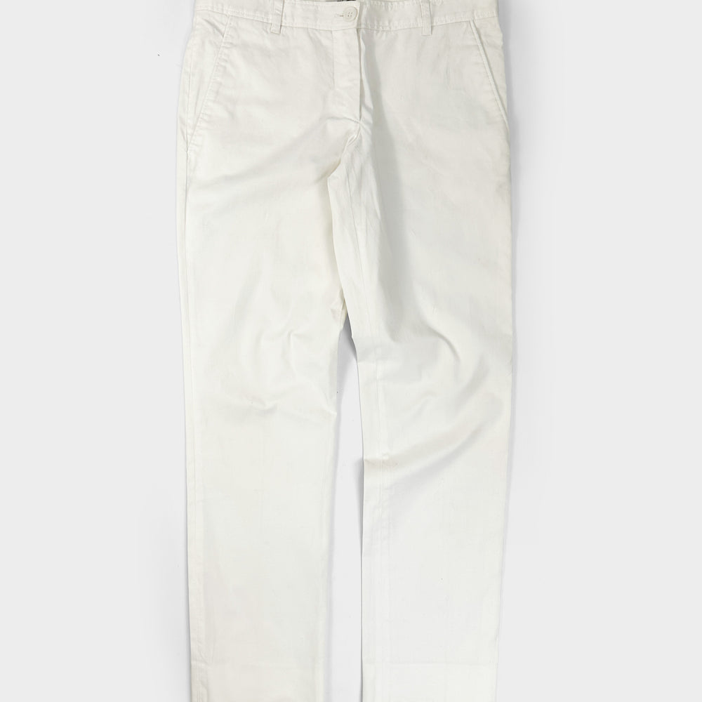 Miu Miu White Cotton Tailored Pants 2000's