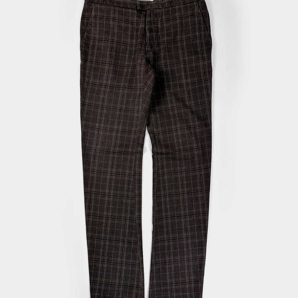 Maison Margiela 10 Checkered Wool Brown Pants 1990's