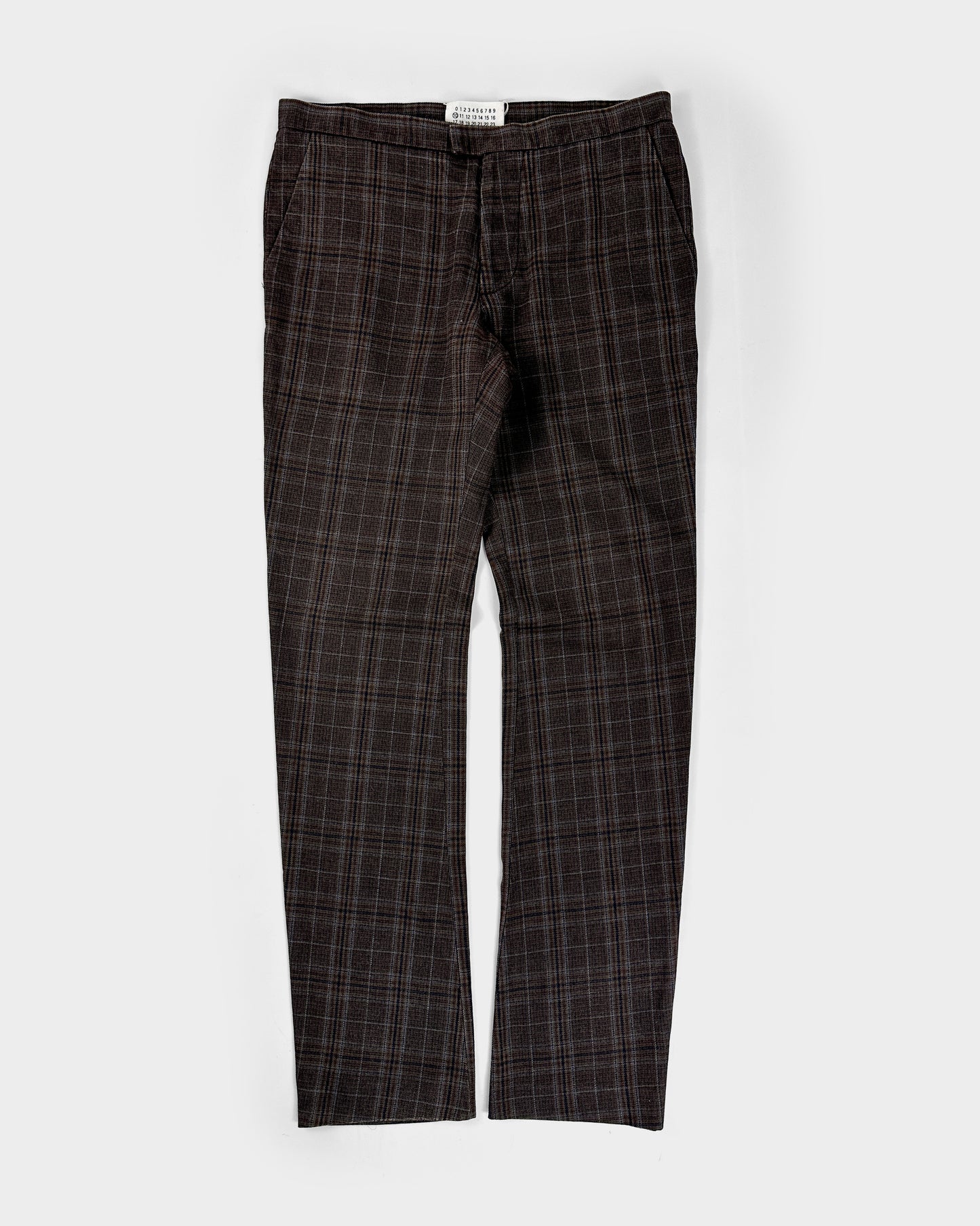 Maison Margiela 10 Checkered Wool Brown Pants 1990's