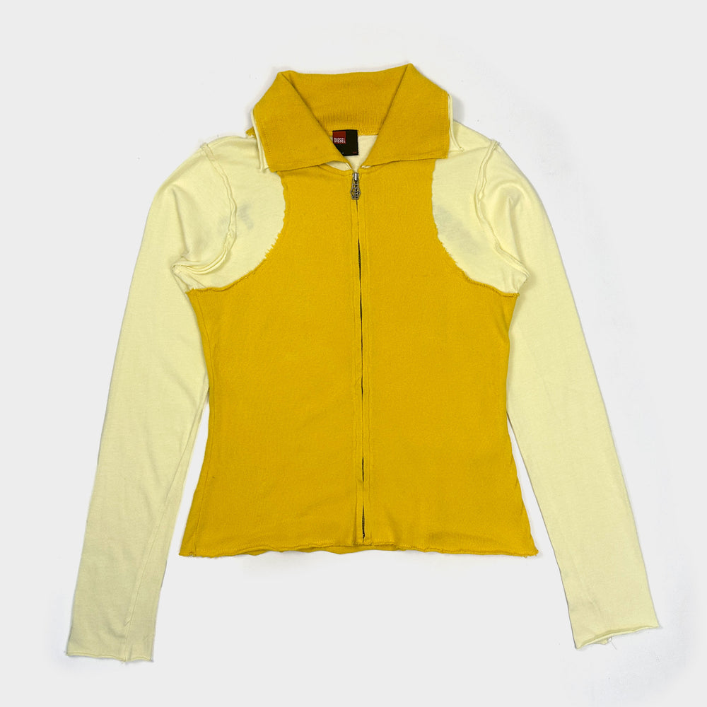 Diesel Industry 2-Tone Yellow Cardigan 2000's