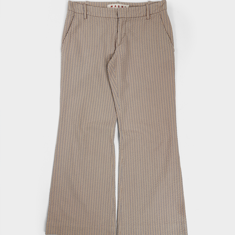 Marni Wave Textured Stripes Flare Pants 2000's