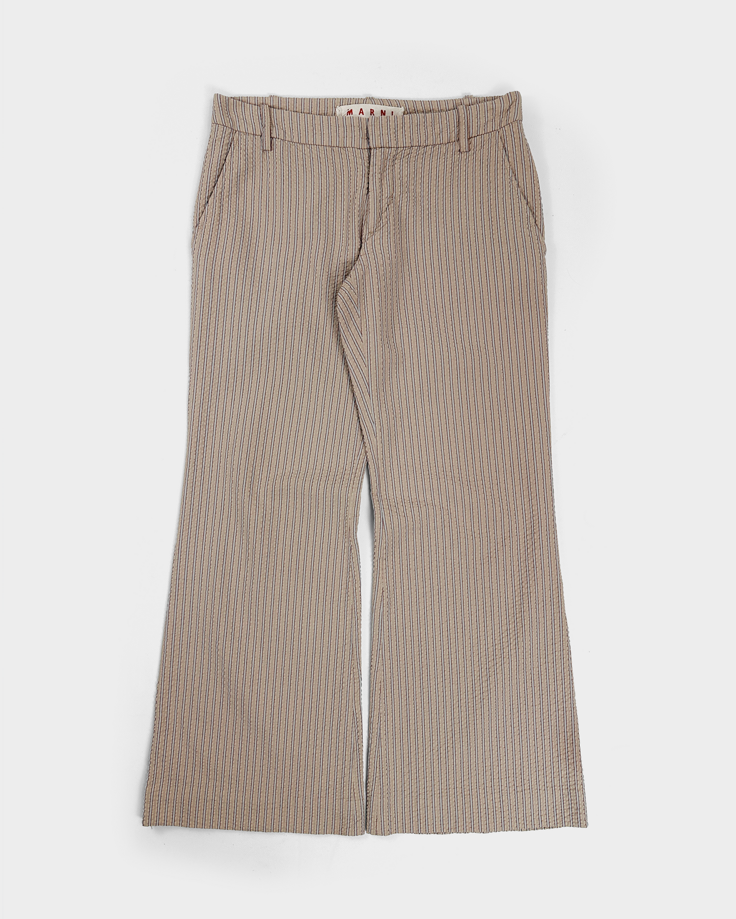 Marni Wave Textured Stripes Flare Pants 2000's