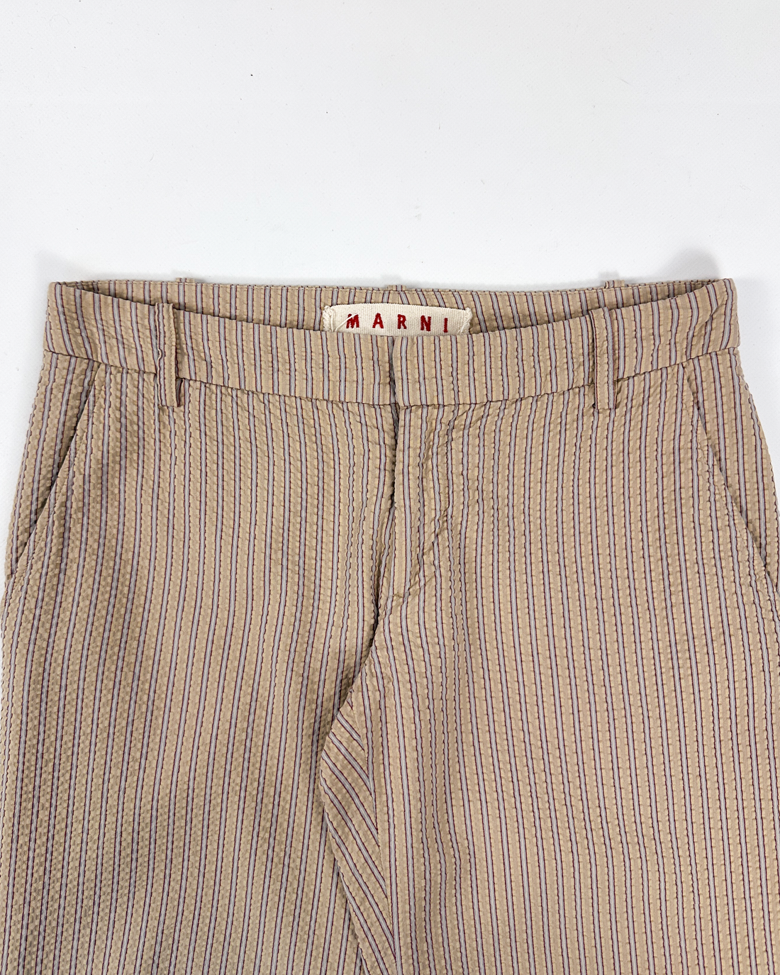 Marni Wave Textured Stripes Flare Pants 2000's