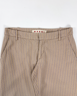 Marni Wave Textured Stripes Flare Pants 2000's