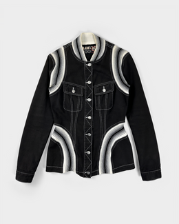 Jean Paul Gaultier Black & White Denim Jacket 1990's