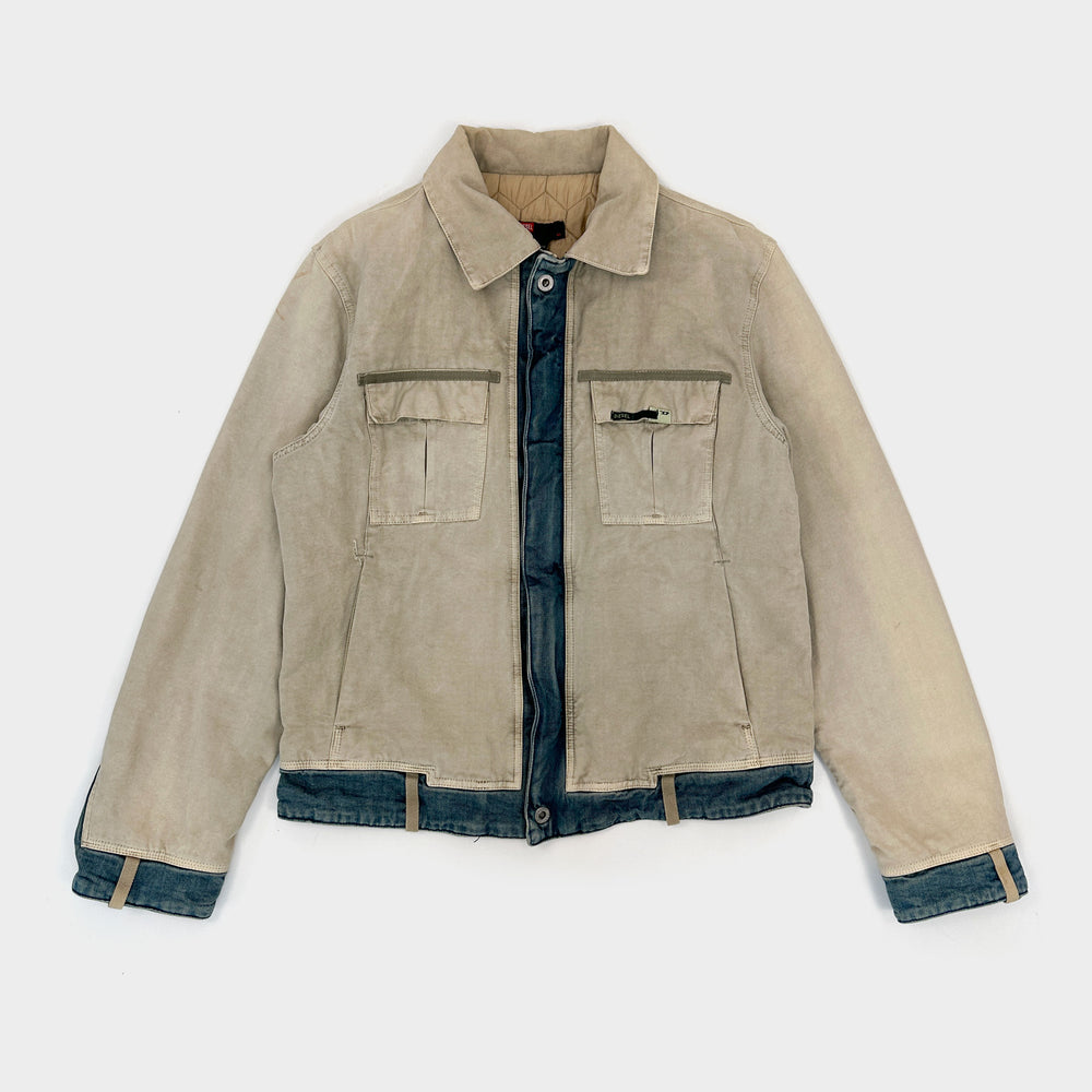 Diesel Beige Denim Padded Jacket 2000's