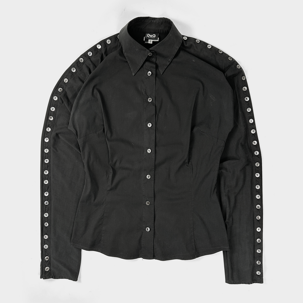 Dolce & Gabbana 60-Buttons Black Shirt 2000's