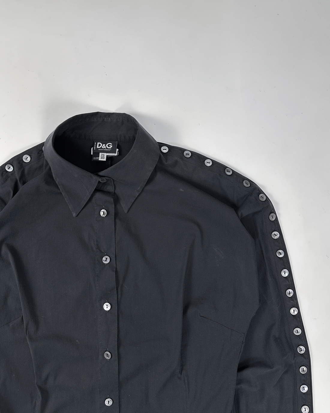 Dolce & Gabbana 60-Buttons Black Shirt 2000's