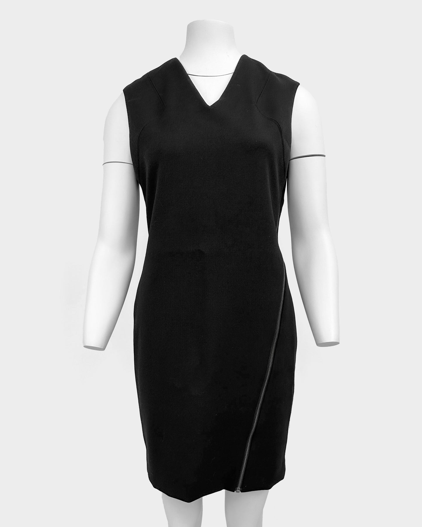 Helmut Lang Full Zipped Black Dress Made in Usa 1990's