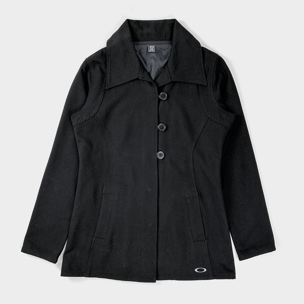 Oakley Wool 3-Button Black Logo Coat 2000's