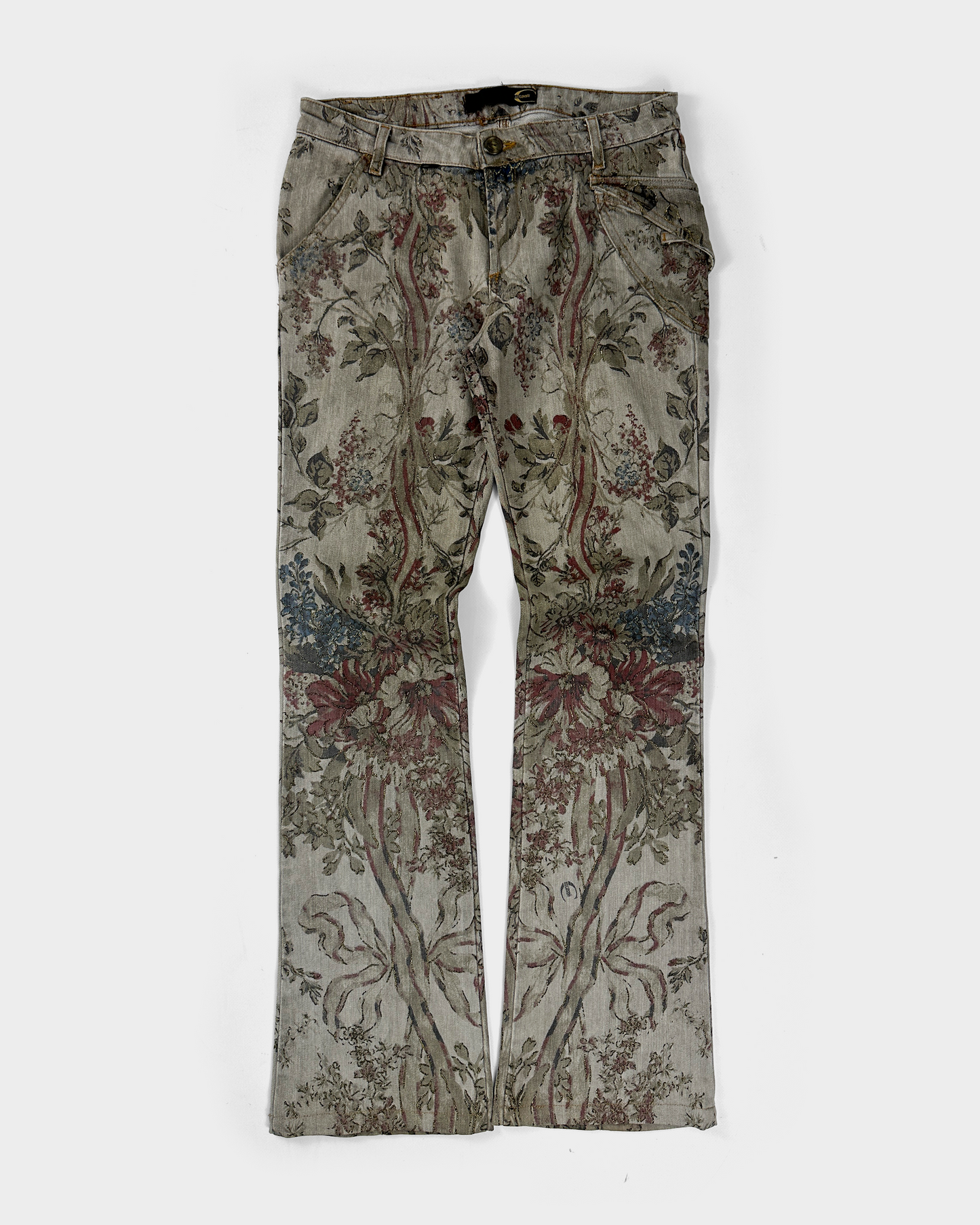 Roberto Cavalli Flowers Print Cotton Pants 1990's