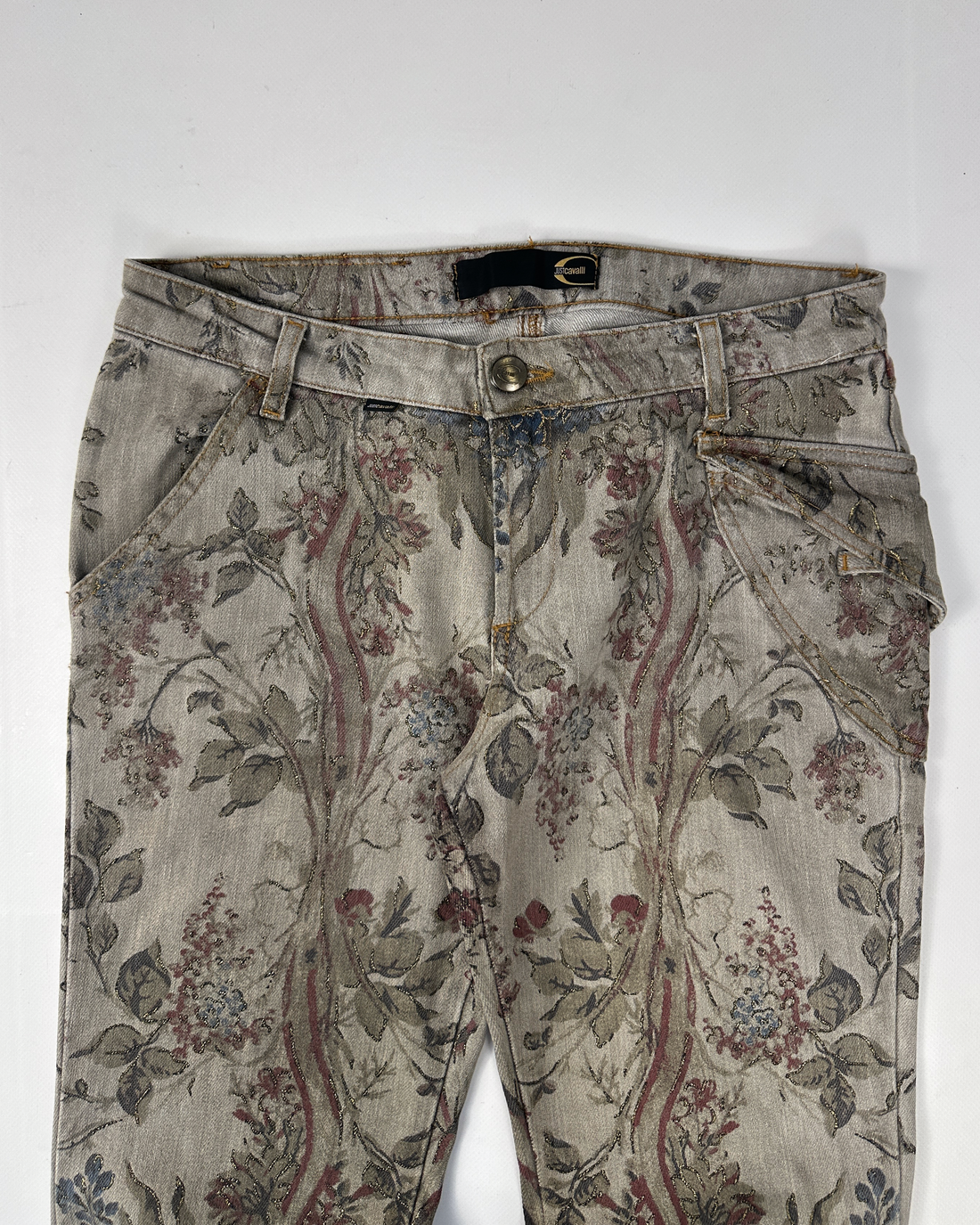 Roberto Cavalli Flowers Print Cotton Pants 1990's