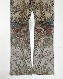 Roberto Cavalli Flowers Print Cotton Pants 1990's