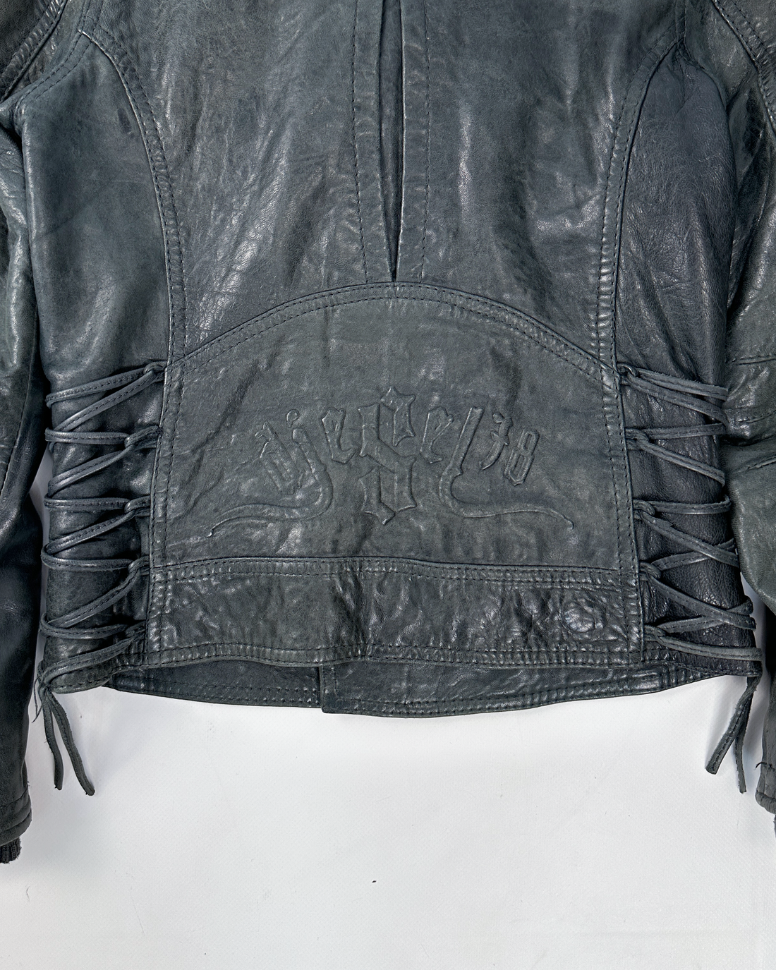 Diesel Faded Grey Bondage Leather Jacket 2000's