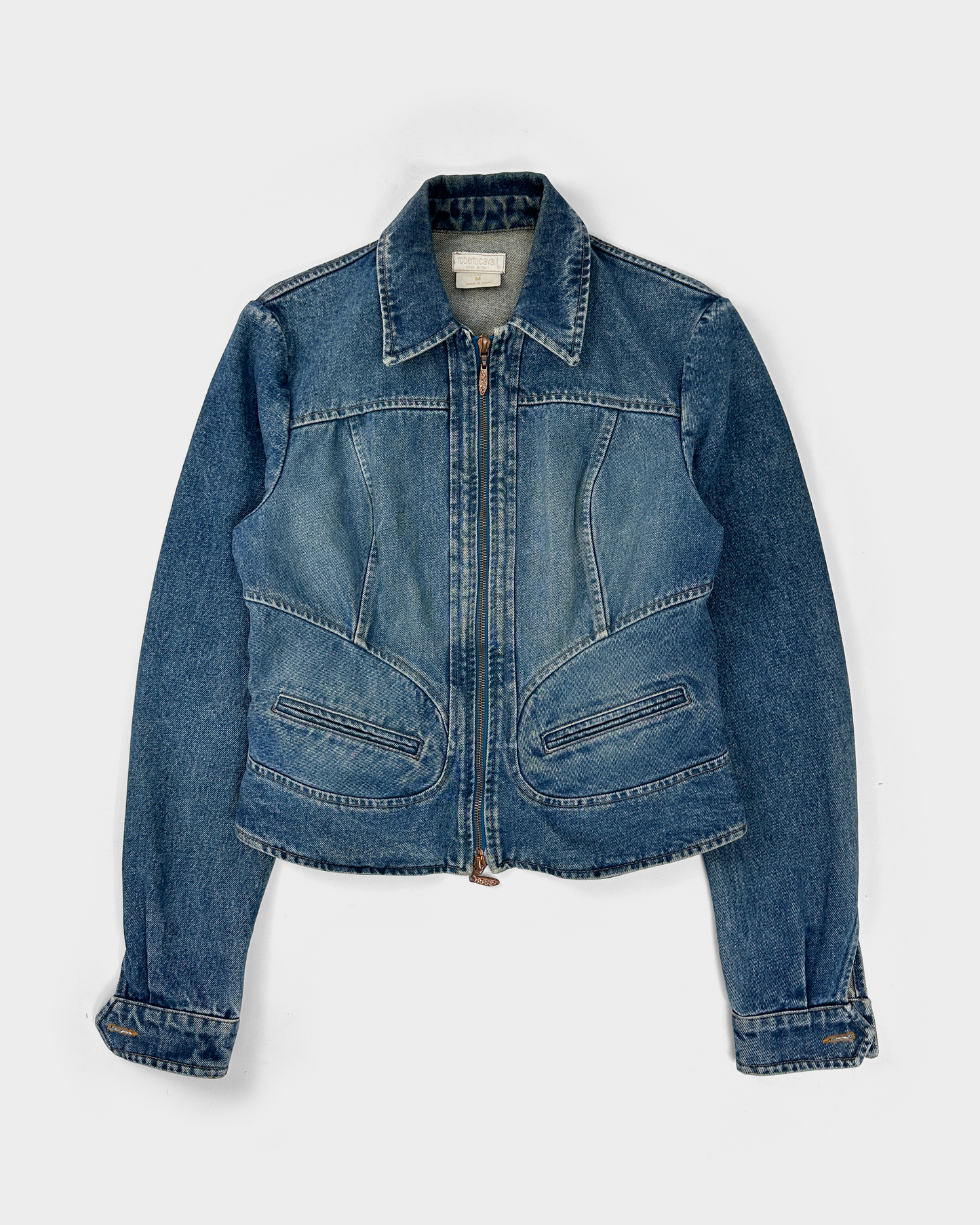 Roberto Cavalli Denim Cropped Jacket 1990's