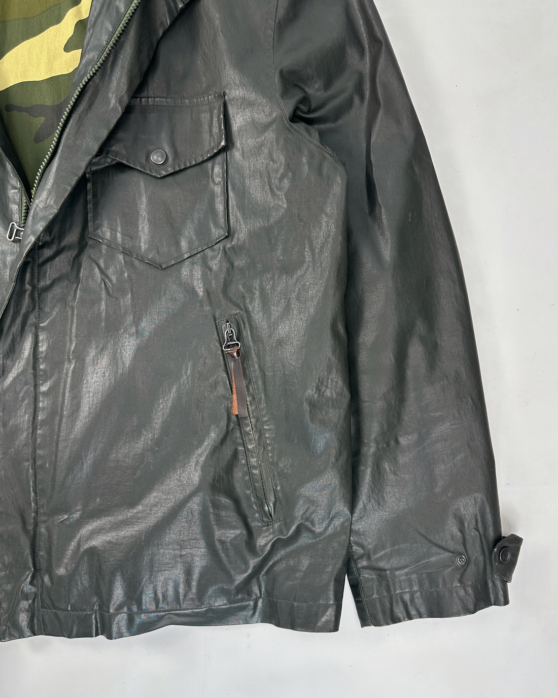 Dolce & Gabbana Waxed Green Light Jacket 2000's