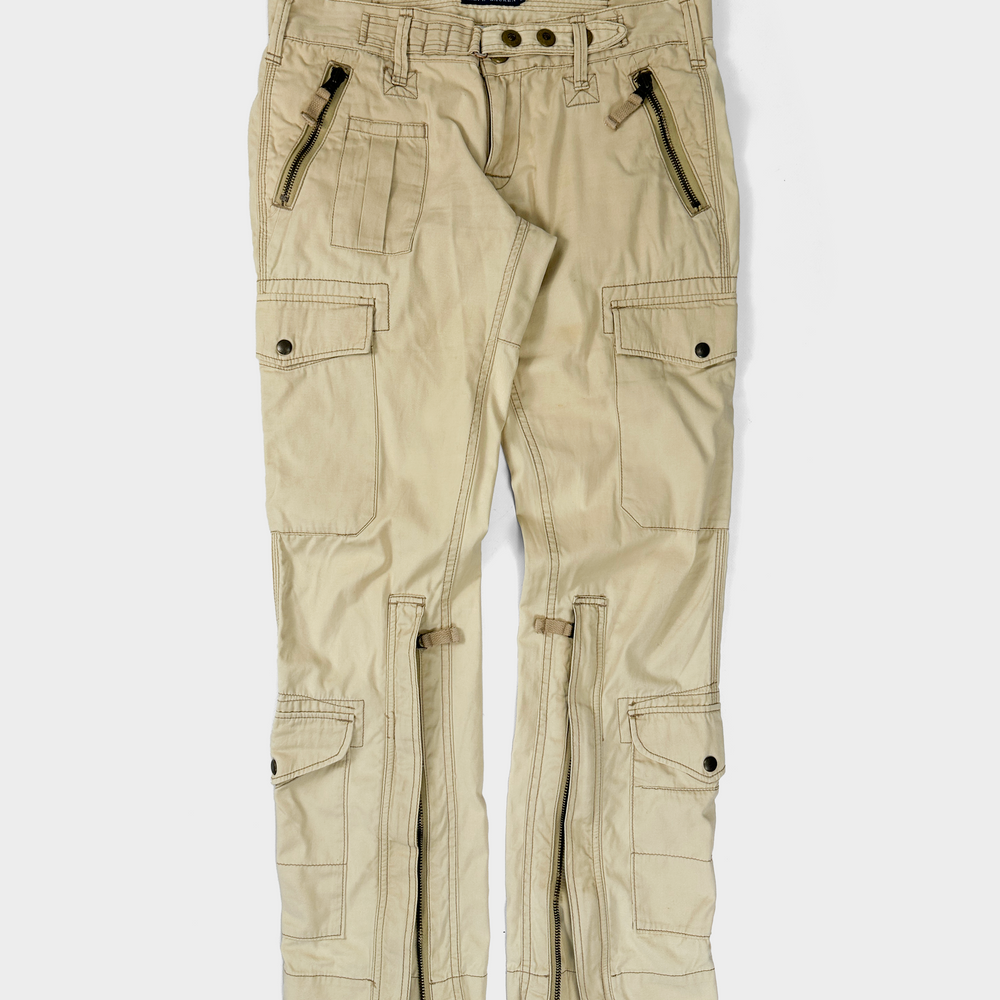 Polo Ralph Lauren 7-Zip Cargo Beige Pants 1990's