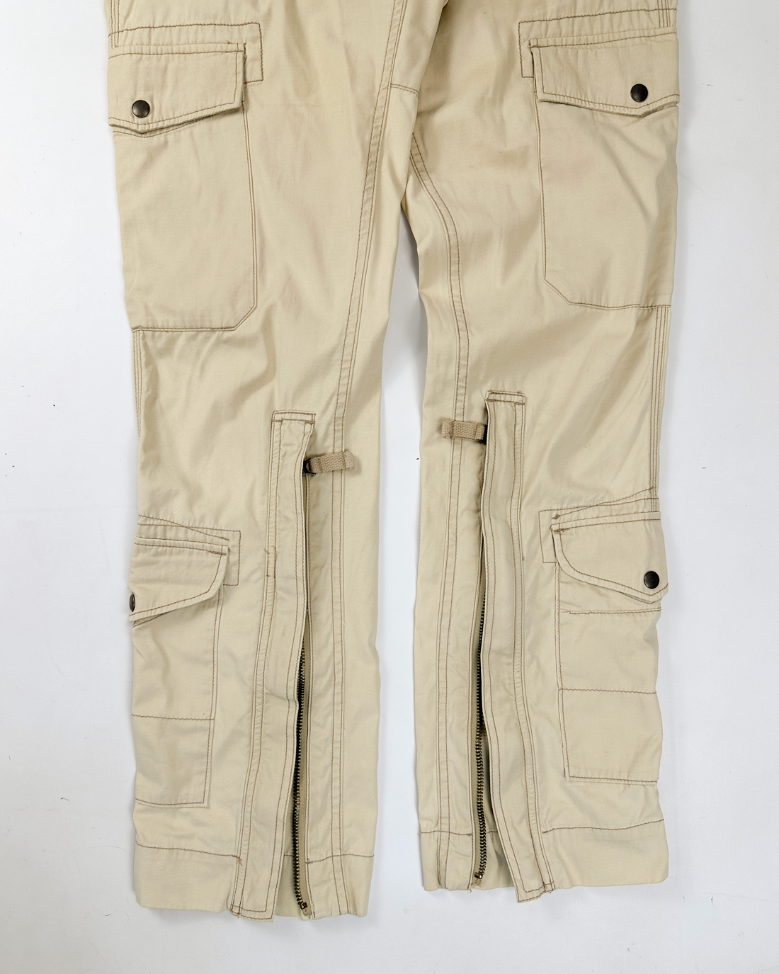 Polo Ralph Lauren 7-Zip Cargo Beige Pants 1990's