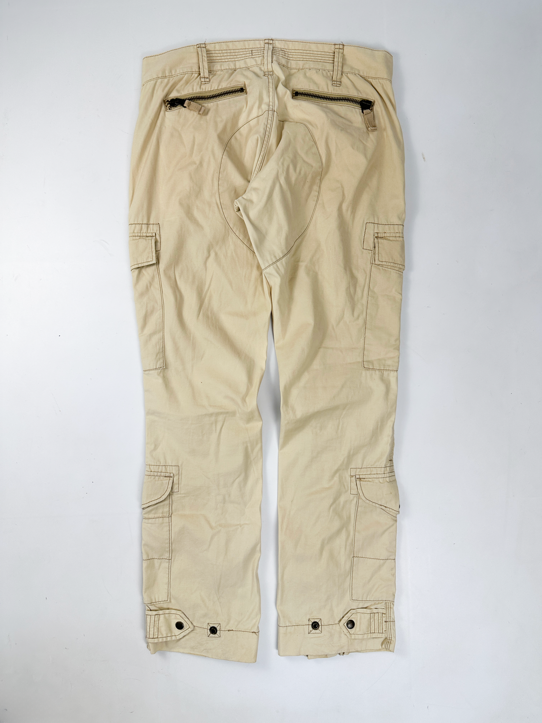 Polo Ralph Lauren 7-Zip Cargo Beige Pants 1990's