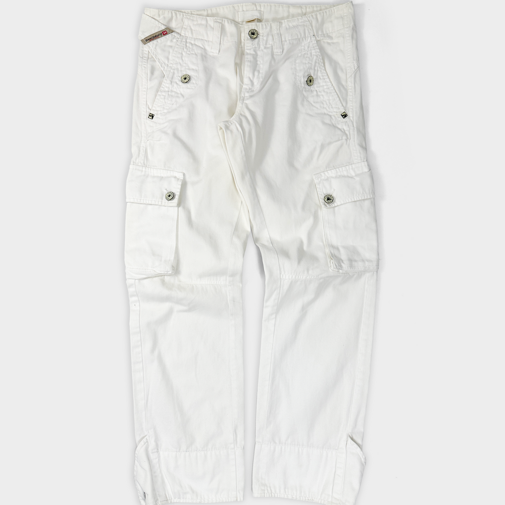 Diesel White Utility Cotton Pants 2000's