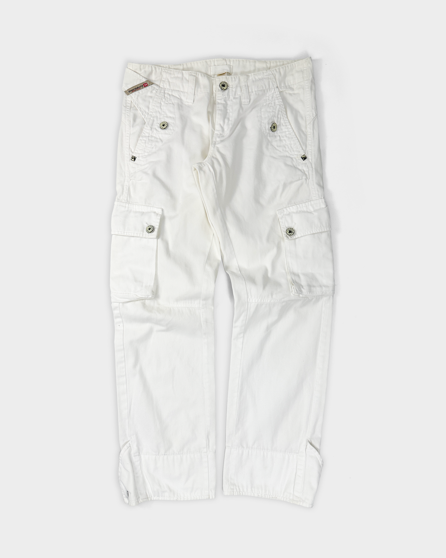 Diesel White Utility Cotton Pants 2000's