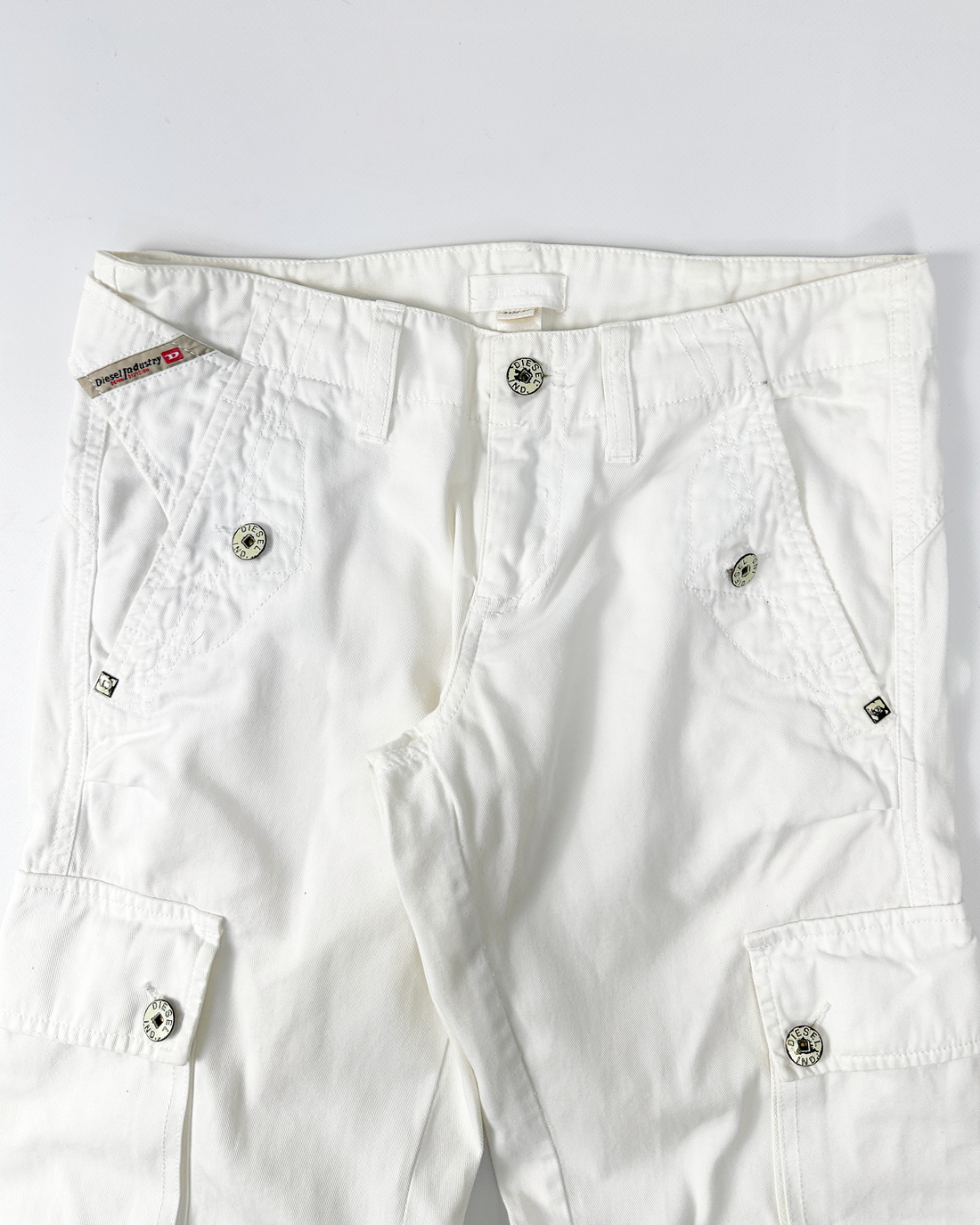 Diesel White Utility Cotton Pants 2000's