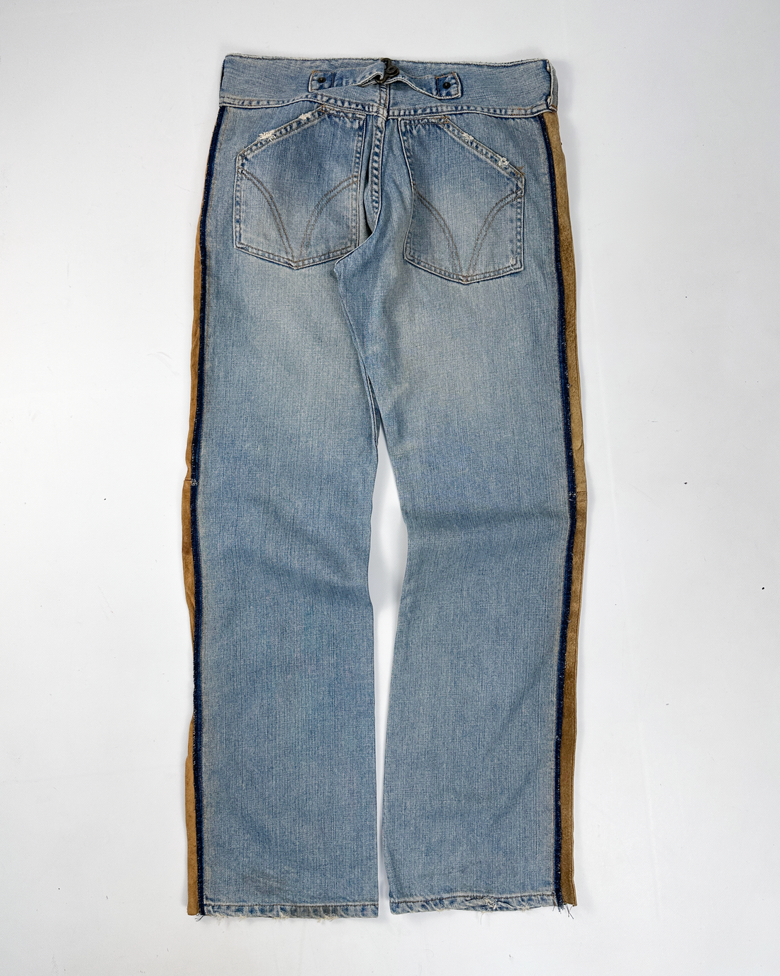 Dolce & Gabbana Leather Sides Denim Pants 2000's