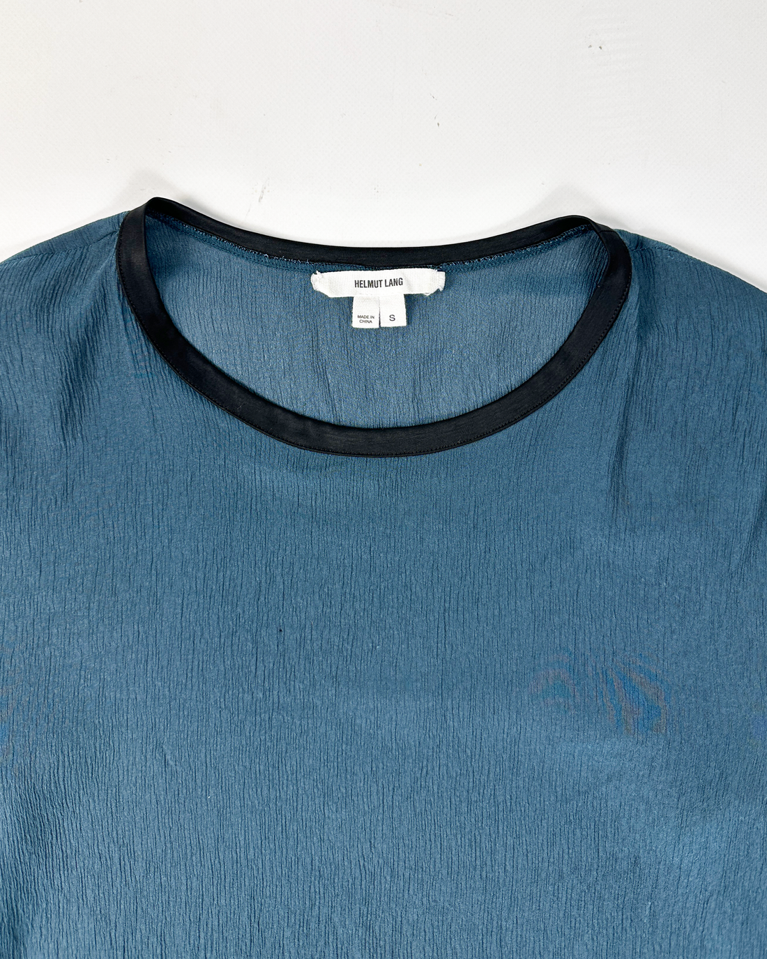 Helmut Lang Textured Blue Long Sleeve Top 2000's