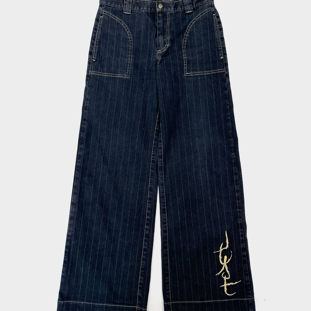 Just Cavalli Striped Denim Pants 1990's