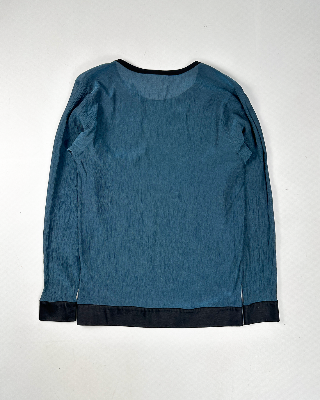 Helmut Lang Textured Blue Long Sleeve Top 2000's