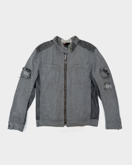 Diesel Grey Distressed Denim Jacket 1990's