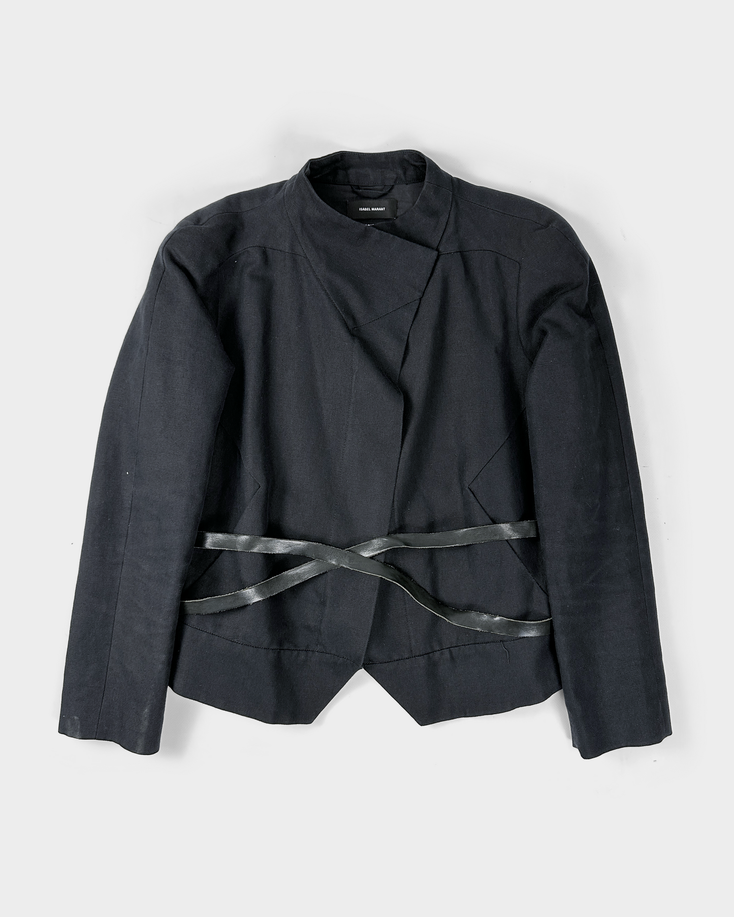 Isabel Marant Belted Black Linen Jacket S/S 2014