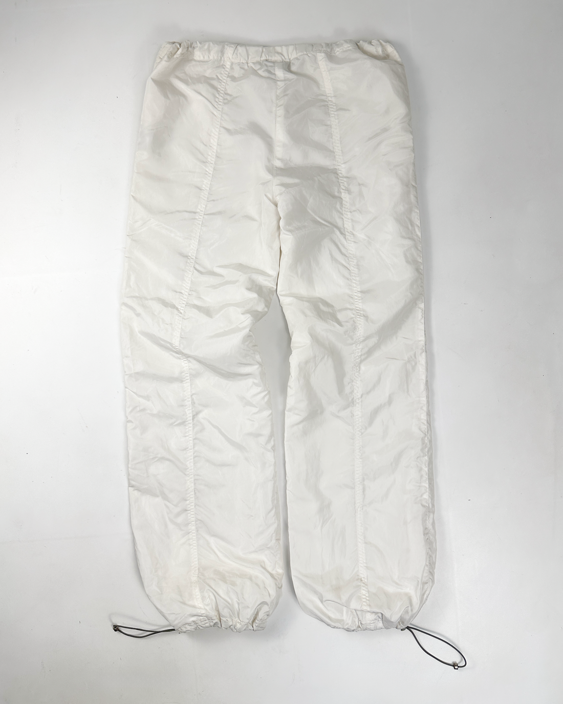 Versace Sport White Nylon + Silk Track Pants 1990's