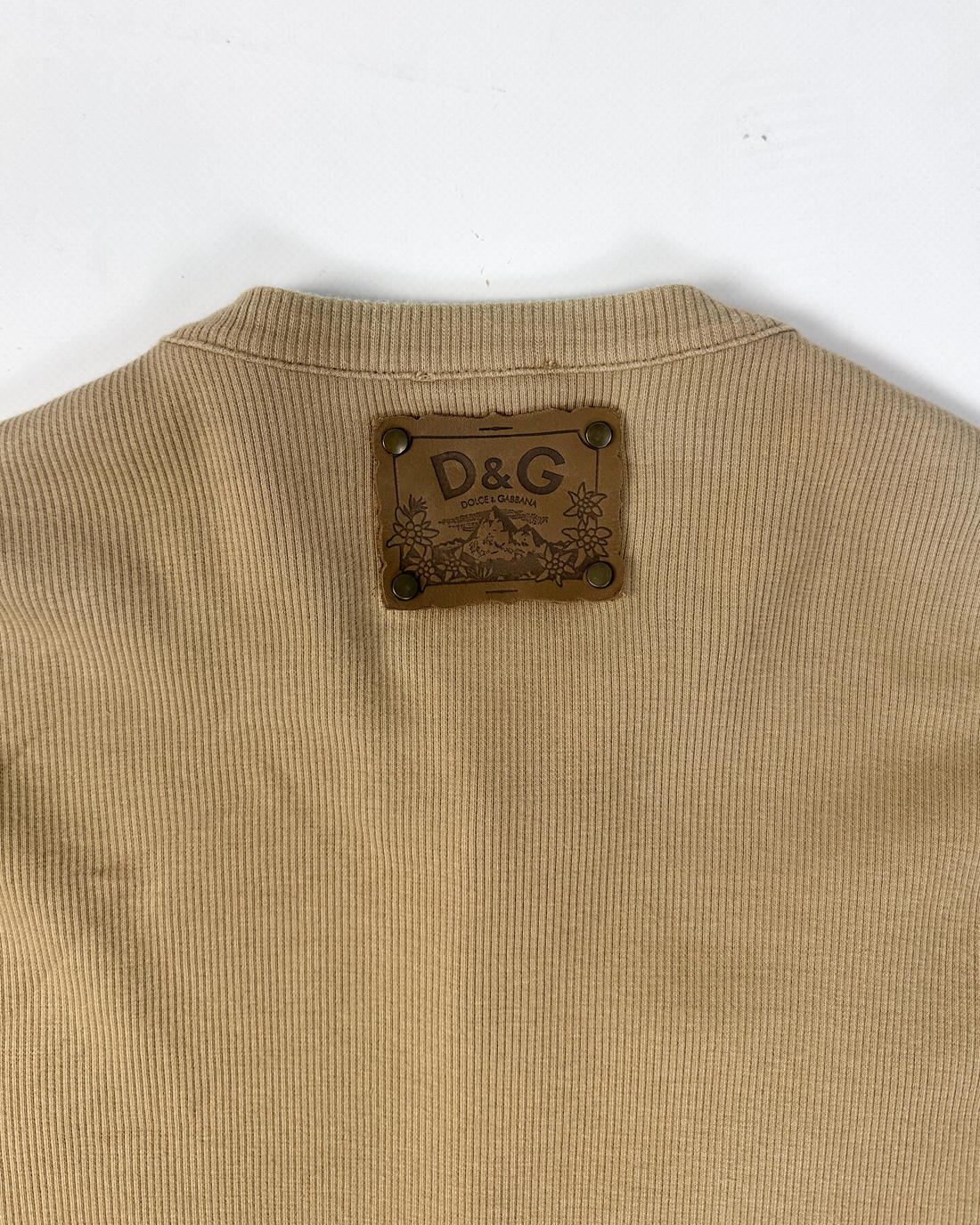 Dolce & Gabbana Beige Wool Flowers Knit 2000's