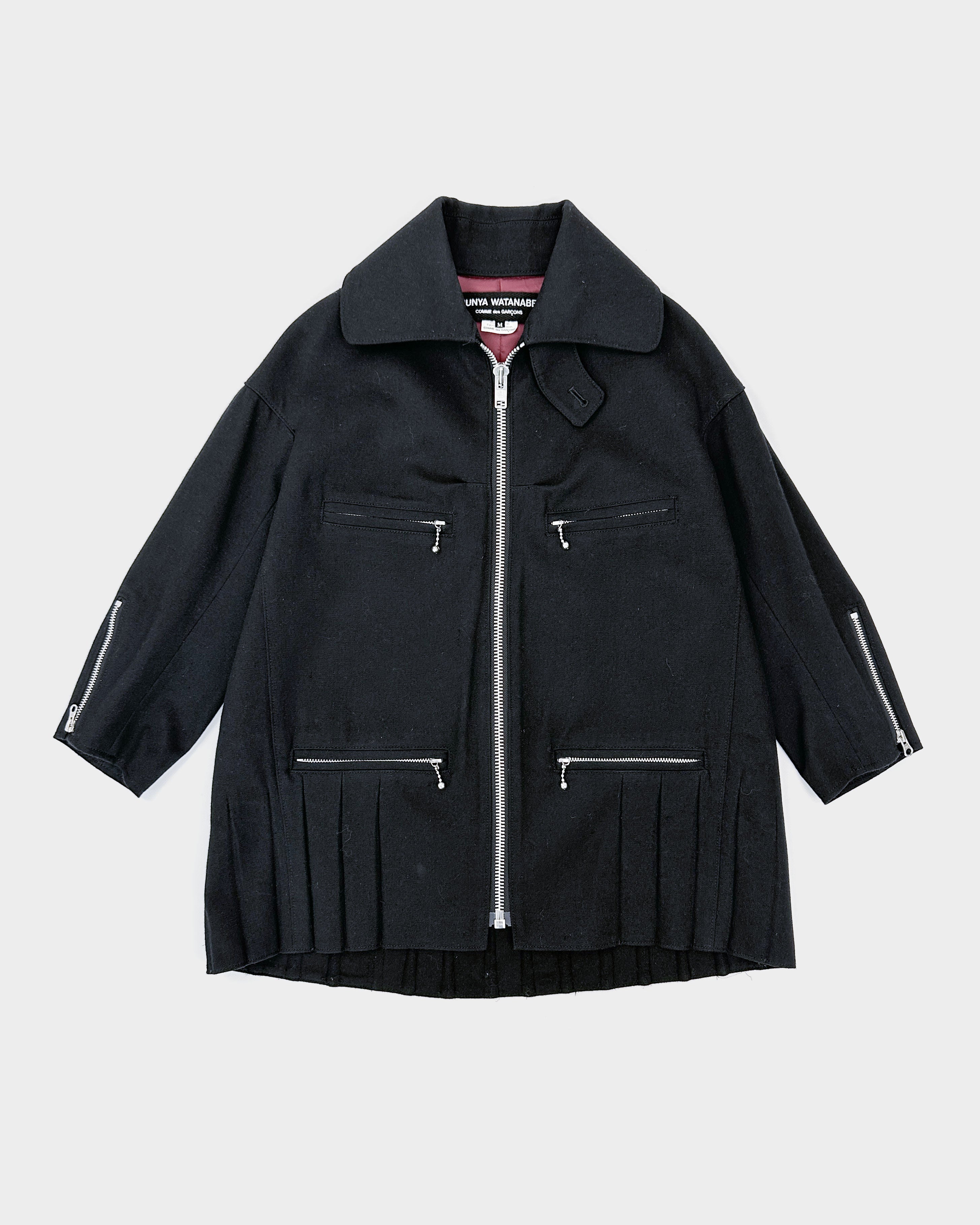 Comme Des Garçons By Junya Watanabe Black Pleated Jacket